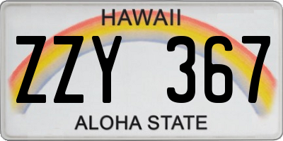 HI license plate ZZY367