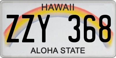 HI license plate ZZY368