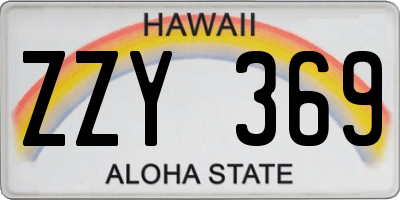 HI license plate ZZY369