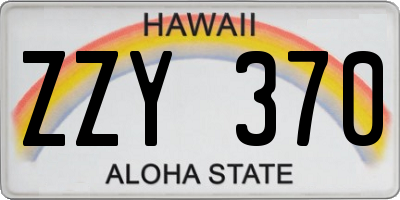 HI license plate ZZY370