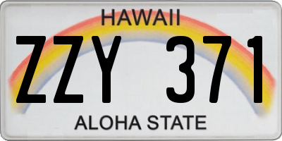 HI license plate ZZY371