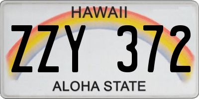 HI license plate ZZY372