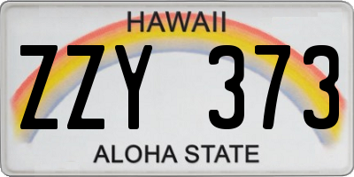 HI license plate ZZY373