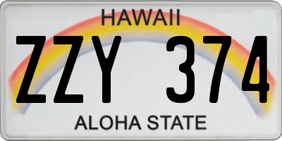 HI license plate ZZY374