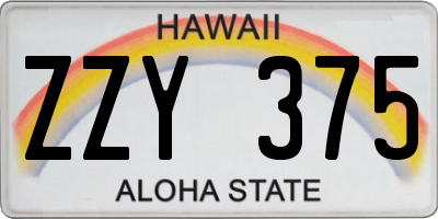 HI license plate ZZY375