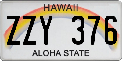 HI license plate ZZY376