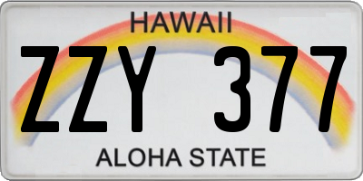 HI license plate ZZY377