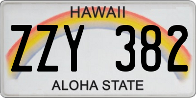 HI license plate ZZY382