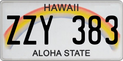 HI license plate ZZY383