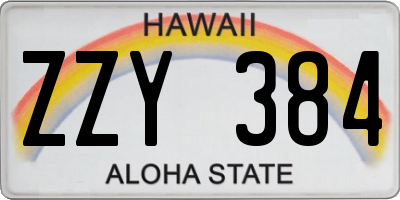 HI license plate ZZY384