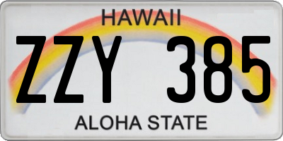 HI license plate ZZY385