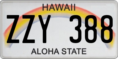 HI license plate ZZY388