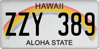 HI license plate ZZY389