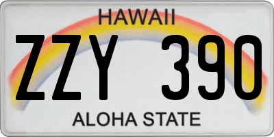 HI license plate ZZY390