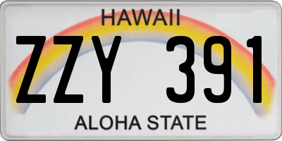 HI license plate ZZY391