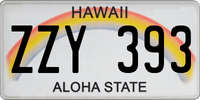 HI license plate ZZY393