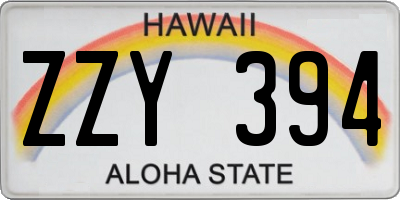 HI license plate ZZY394