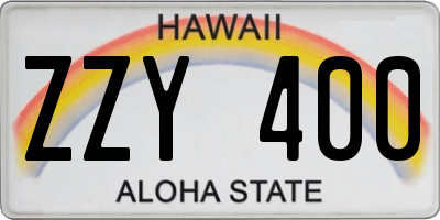 HI license plate ZZY400