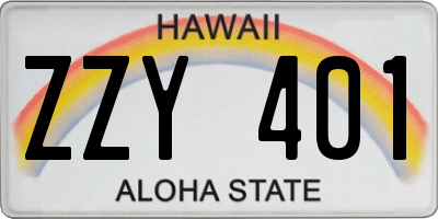 HI license plate ZZY401