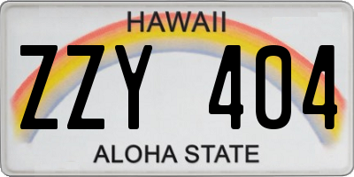 HI license plate ZZY404