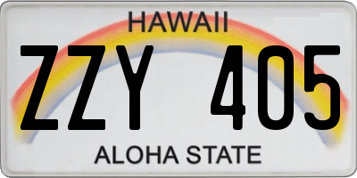 HI license plate ZZY405
