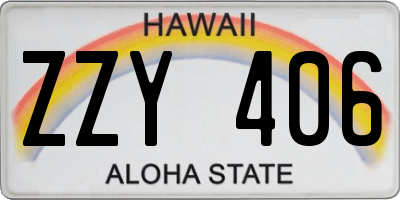 HI license plate ZZY406