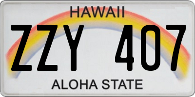 HI license plate ZZY407