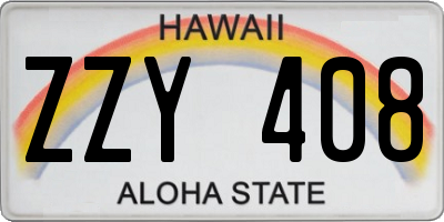 HI license plate ZZY408