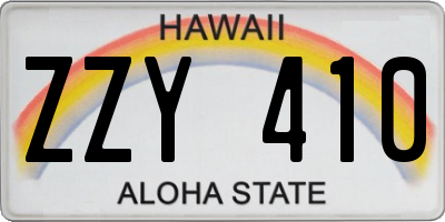 HI license plate ZZY410