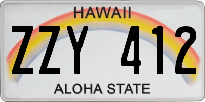 HI license plate ZZY412