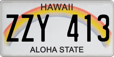 HI license plate ZZY413