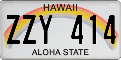 HI license plate ZZY414