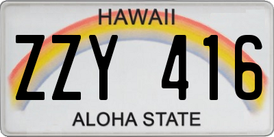 HI license plate ZZY416