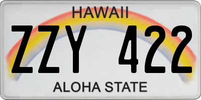 HI license plate ZZY422