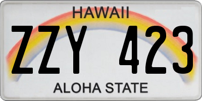 HI license plate ZZY423