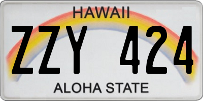 HI license plate ZZY424