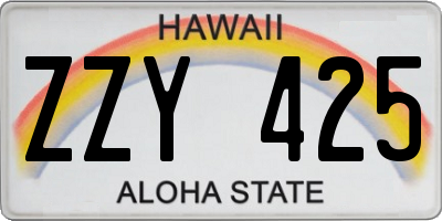 HI license plate ZZY425