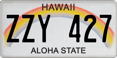 HI license plate ZZY427