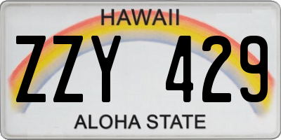 HI license plate ZZY429