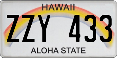 HI license plate ZZY433