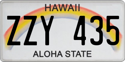 HI license plate ZZY435