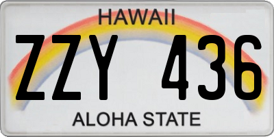 HI license plate ZZY436