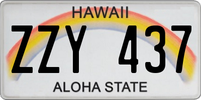 HI license plate ZZY437