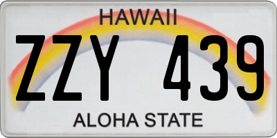 HI license plate ZZY439