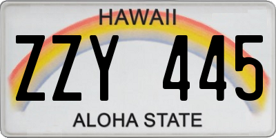 HI license plate ZZY445