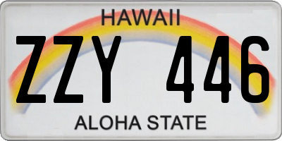 HI license plate ZZY446