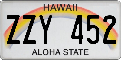 HI license plate ZZY452