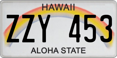 HI license plate ZZY453