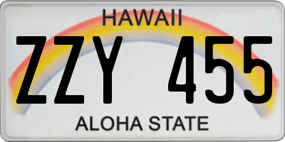 HI license plate ZZY455