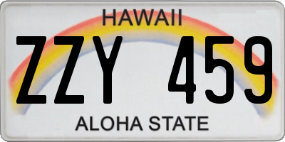 HI license plate ZZY459